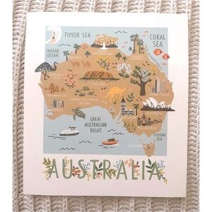 🇦🇺Australia Country Geography Art Print Digital Illustration Drawing🇦🇺